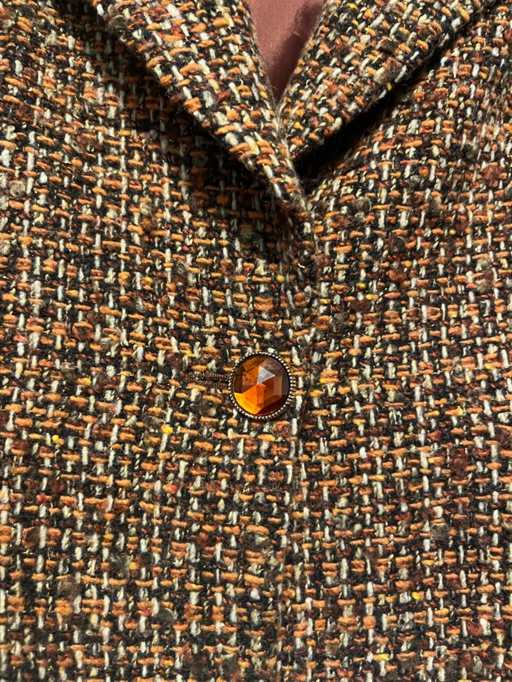 Kate Hill Brown Multi-Tone Tweed Cropped Blazer - Picture 2 of 8